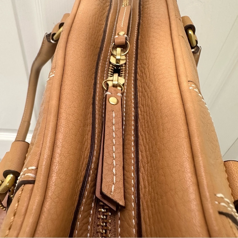 NEW Vintage Coach Hamilton Medium Satchel in Pebbled Caramel Leather - Picture 11 of 14